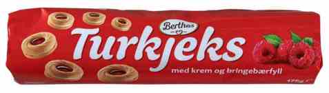 Bilde av Berthas turkjeks Bringebær. Bilde av Berthas turkjeks Bringebær.