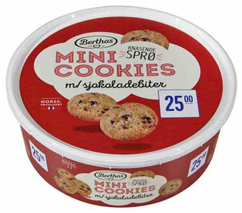 Bilde av Berthas mini cookies med sjokoladebiter 240gr. Bilde av Berthas mini cookies med sjokoladebiter 240gr.