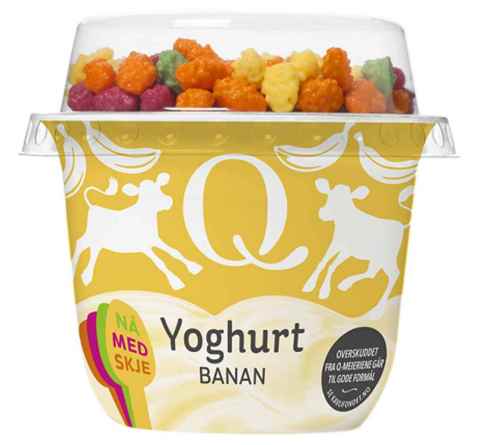 Bilde av Q yoghurt m/musli banan. Bilde av Q yoghurt m/musli banan.