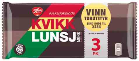 Bilde av Freia Kvikk Lunsj mørk 3x47. Bilde av Freia Kvikk Lunsj mørk 3x47.