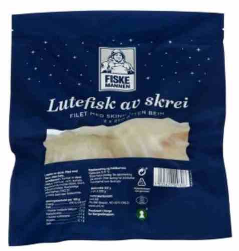 Bilde av Fiskemannen lutefiskfilet med skinn uten ben. Bilde av Fiskemannen lutefiskfilet med skinn uten ben.