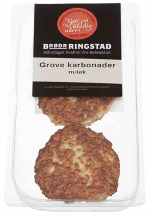 Bilde av Brødrene Ringstad grove karbonader med løk 200g. Bilde av Brødrene Ringstad grove karbonader med løk 200g.