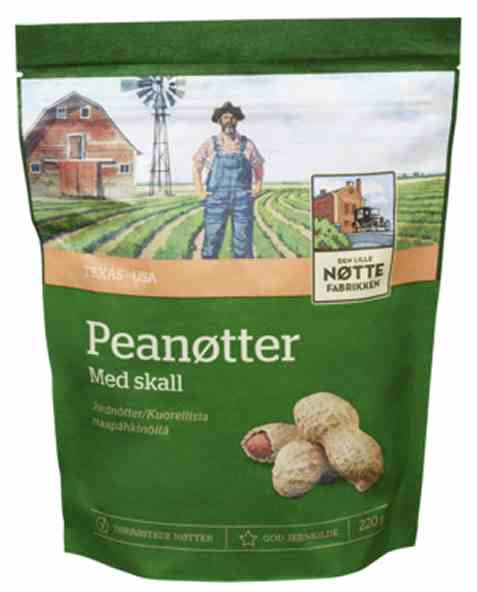 Bilde av Den Lille Nøttefabrikken Peanøtter m Skall Xl 220g. Bilde av Den Lille Nøttefabrikken Peanøtter m Skall Xl 220g.