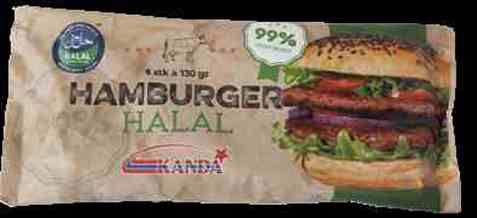 Bilde av Kanda hamburger halal 4x130gr. Bilde av Kanda hamburger halal 4x130gr.