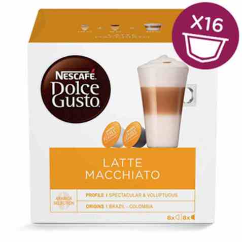 Bilde av Nescafe Dolce Gusto latte macchiato 16 kapsler. Bilde av Nescafe Dolce Gusto latte macchiato 16 kapsler.