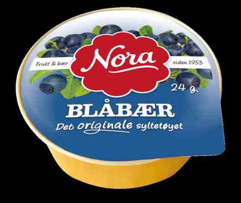 Bilde av Nora kuvertbeger blåbærsyltetøy. Bilde av Nora kuvertbeger blåbærsyltetøy.