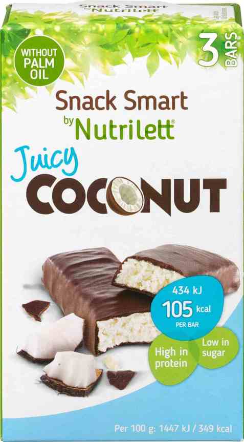 Bilde av Nutrilett bar juicy coconut 3x30gr. Bilde av Nutrilett bar juicy coconut 3x30gr.