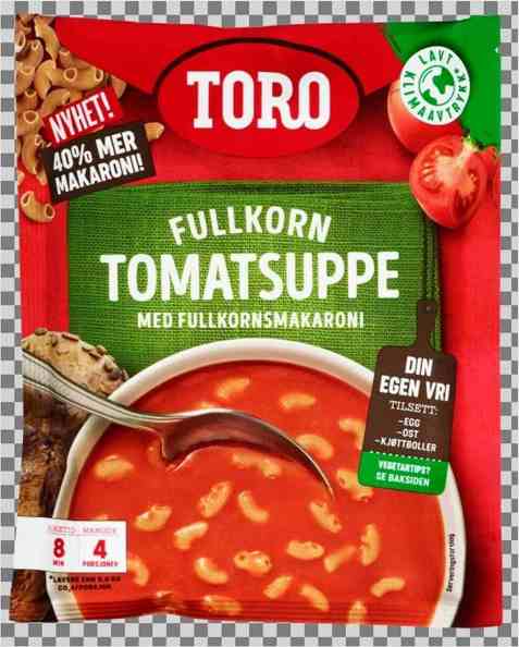 Bilde av Toro tomatsuppe Fullkornsmakaroni. Bilde av Toro tomatsuppe Fullkornsmakaroni.