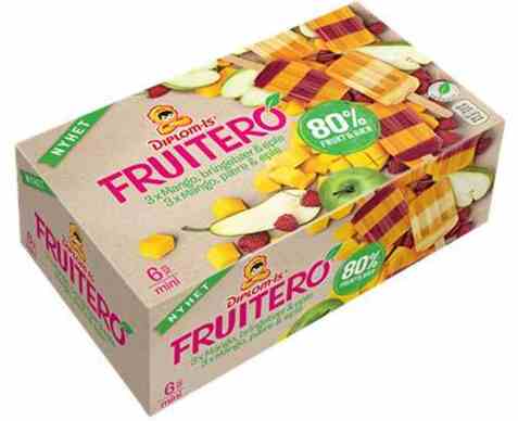 Bilde av Diplom-is Fruitero Mango Bringebær og Eple Mango Pære og Eple 6pk. Bilde av Diplom-is Fruitero Mango Bringebær og Eple Mango Pære og Eple 6pk.