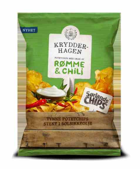 Bilde av Sørlandschips krydderhagen rømme og chili.