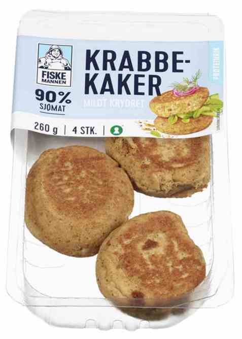 Bilde av Fiskemannen krabbekaker 260gr. Bilde av Fiskemannen krabbekaker 260gr.