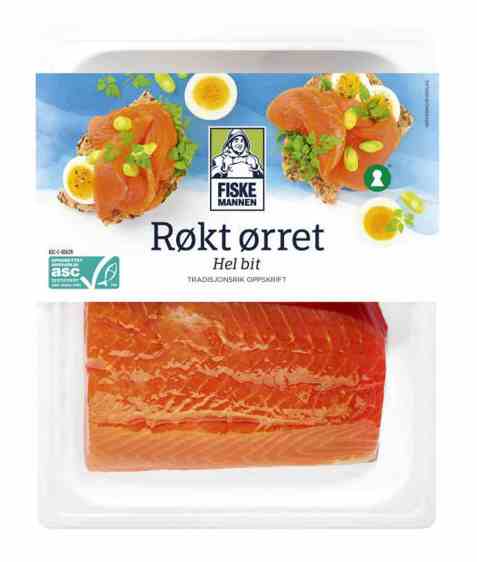 Bilde av Fiskemannen røkt ørret i bit 300gr. Bilde av Fiskemannen røkt ørret i bit 300gr.
