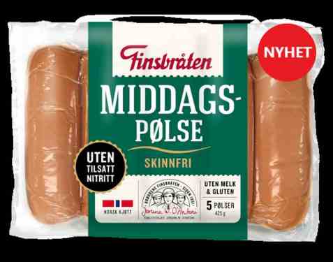 Bilde av Finsbråten middagspølse skinnfri. Bilde av Finsbråten middagspølse skinnfri.