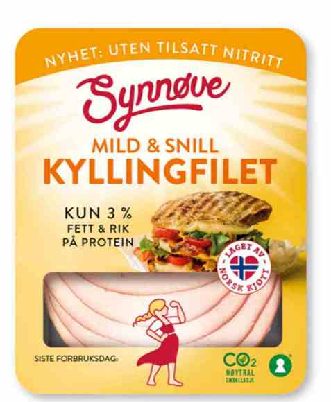 Bilde av Synnøve kyllingfilet skivet 100gr. Bilde av Synnøve kyllingfilet skivet 100gr.