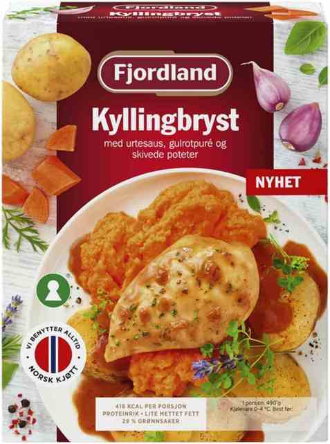 Bilde av Fjordland Kyllingbryst med urtesaus. Bilde av Fjordland Kyllingbryst med urtesaus.