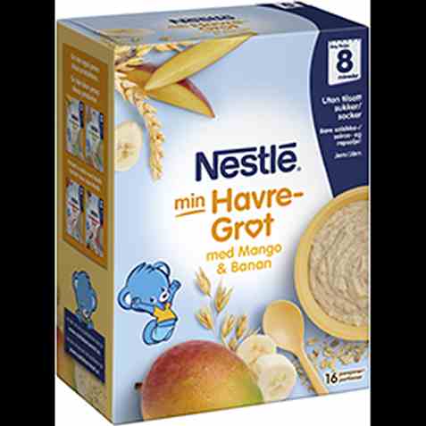 Bilde av Nestlé min havregrøt med Mango & Banan. Bilde av Nestlé min havregrøt med Mango & Banan.