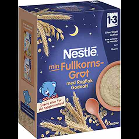 Bilde av Nestlé min Fullkornsgrøt med Rugflak Godnatt. Bilde av Nestlé min Fullkornsgrøt med Rugflak Godnatt.