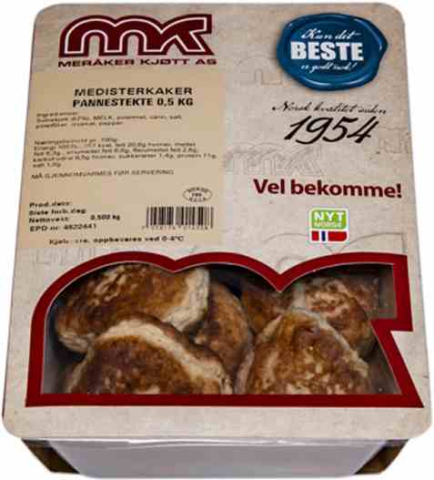 Bilde av Meråker kjøtt medisterkaker stekt 500gr. Bilde av Meråker kjøtt medisterkaker stekt 500gr.