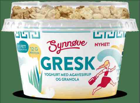 Bilde av Synnøve gresk yoghurt Agavesirup og granola.