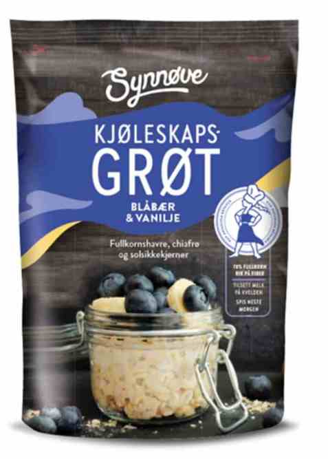 Bilde av Synnøve Kjøleskapsgrøt Blåbær & Vanilje. Bilde av Synnøve Kjøleskapsgrøt Blåbær & Vanilje.
