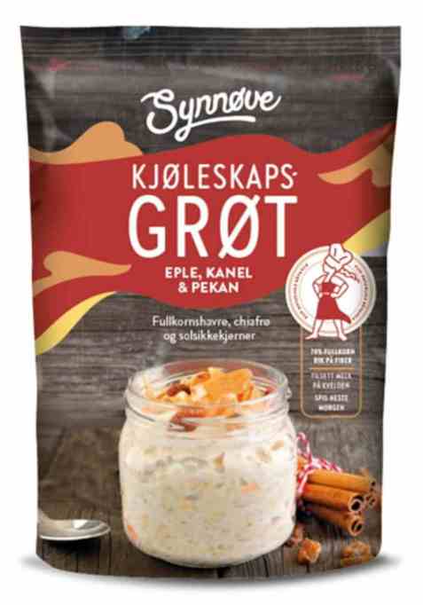 Bilde av Synnøve Kjøleskapsgrøt Eple, Kanel & Pekan. Bilde av Synnøve Kjøleskapsgrøt Eple, Kanel & Pekan.