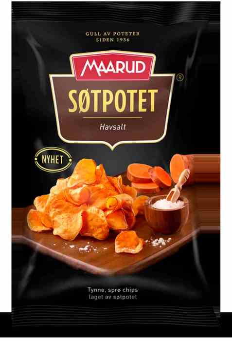 Bilde av Maarud Potetgull søtpotet havsalt. Bilde av Maarud Potetgull søtpotet havsalt.