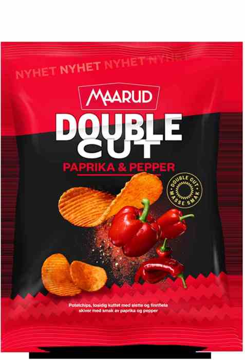 Bilde av Maarud potetgull double cut Paprika&Pepper. Bilde av Maarud potetgull double cut Paprika&Pepper.