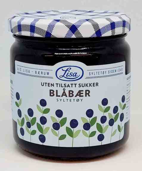 Bilde av Lisa blåbærsyltetøy Uten Tilsatt Sukker.
