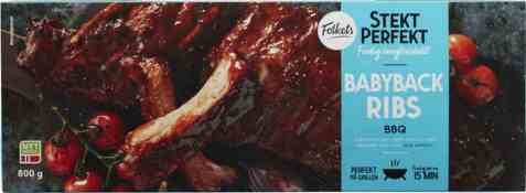 Bilde av Folkets Spareribs Babyback Bbq-marinert 800g. Bilde av Folkets Spareribs Babyback Bbq-marinert 800g.