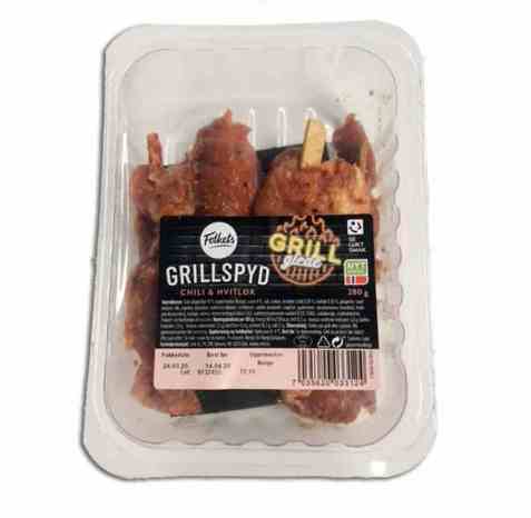 Bilde av Folkets grillspyd svin chili og hvitløk. Bilde av Folkets grillspyd svin chili og hvitløk.