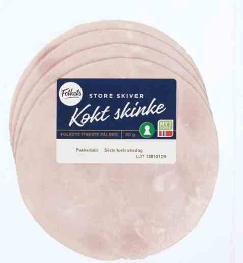 Bilde av Folkets Kokt Skinke Store Skiver 90g. Bilde av Folkets Kokt Skinke Store Skiver 90g.
