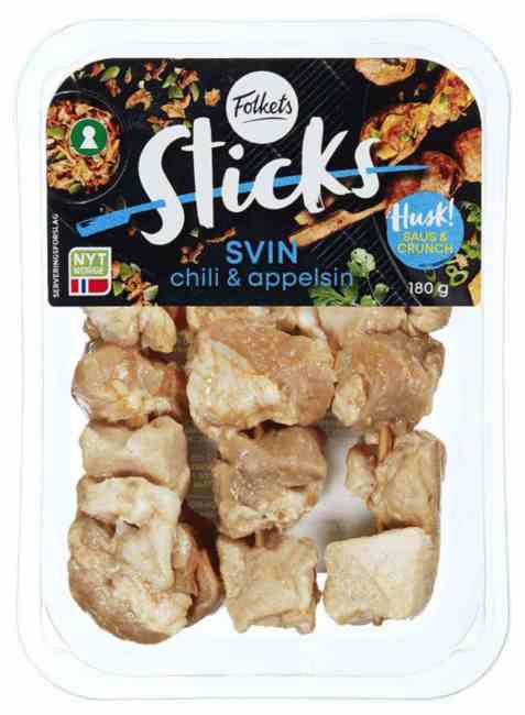 Bilde av Folkets Pork Sticks Chili/Appelsin 180g.