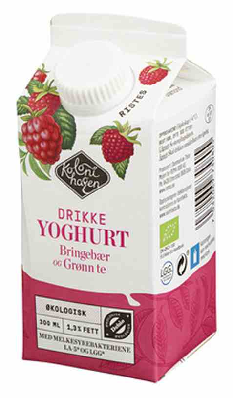 Bilde av Kolonihagen Drikkeyoghurt Bringebær og Grønn Te.