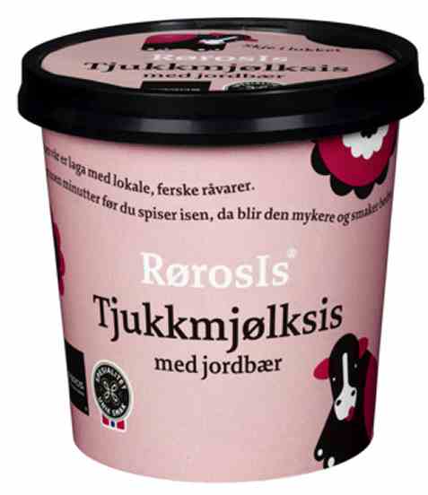 Bilde av Galåvolden Gård Tjukkmjølkis jordbær. Bilde av Galåvolden Gård Tjukkmjølkis jordbær.