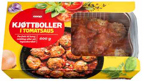 Bilde av Coop Kjøttboller i Tomatsaus 600g. Bilde av Coop Kjøttboller i Tomatsaus 600g.