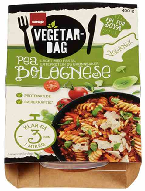 Bilde av Coop Vegetardag Pea Bolognese 400g. Bilde av Coop Vegetardag Pea Bolognese 400g.