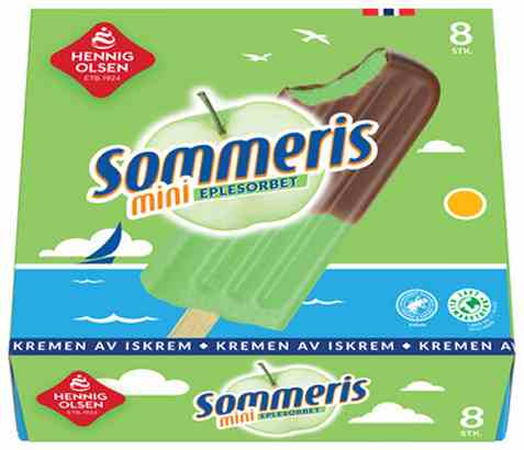 Bilde av Hennig Olsen Sommeris 8stk Eplesorbet med Sjokoladeovertrekk. Bilde av Hennig Olsen Sommeris 8stk Eplesorbet med Sjokoladeovertrekk.