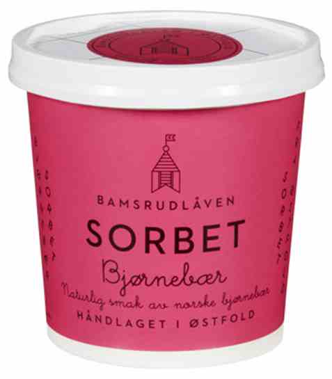Bilde av Bamsrudlåven Gårdsis Bjørnebærsorbet 150ml.