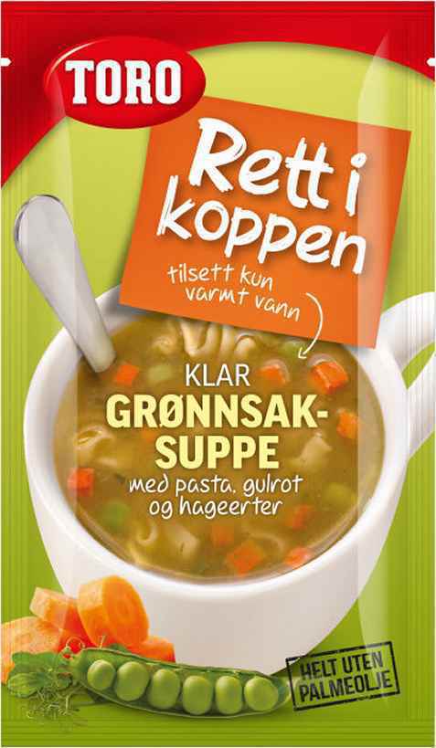 Bilde av Toro Rett i Koppen grønnsaksuppe med pasta. Bilde av Toro Rett i Koppen grønnsaksuppe med pasta.