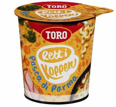 Bilde av Toro Rett i Koppen Pasta di parma med ostesaus, skinke og urter. Bilde av Toro Rett i Koppen Pasta di parma med ostesaus, skinke og urter.