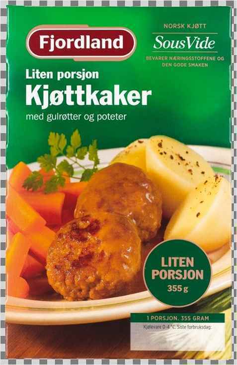 Bilde av Fjordland liten Kjøttkaker med gulerøtter og poteter. Bilde av Fjordland liten Kjøttkaker med gulerøtter og poteter.