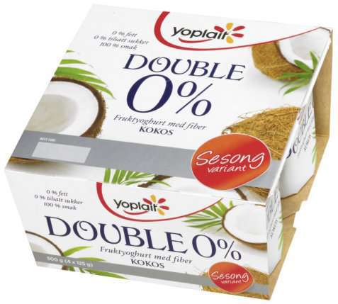 Bilde av Fjordland Yoplait Dobbel 0 prosent Kokos.