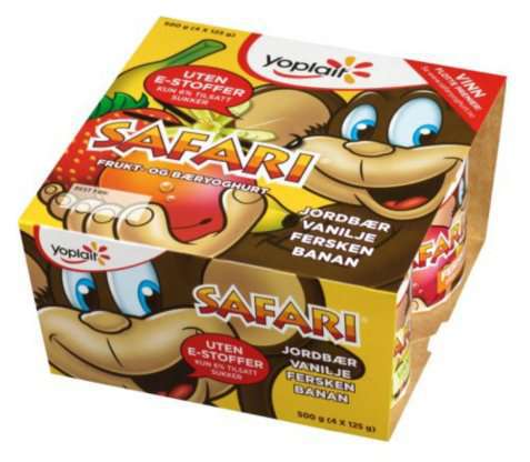 Bilde av Fjordland Yoplait Safari Apeyoghurt 4x125g. Bilde av Fjordland Yoplait Safari Apeyoghurt 4x125g.