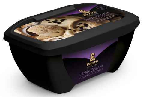 Bilde av Diplom-is Premium irish cream med sjokoladebiter.