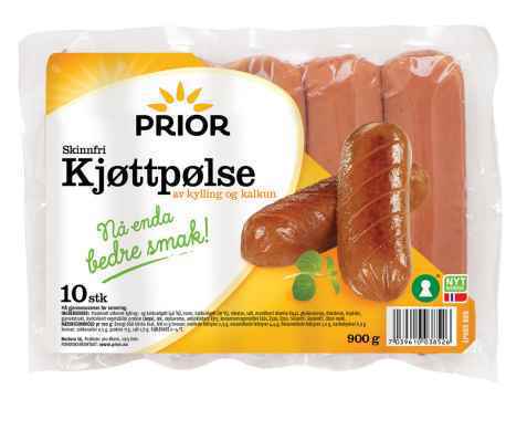 Bilde av Prior kjøttpølse uten skinn kylling og kalkun 900 gr. Bilde av Prior kjøttpølse uten skinn kylling og kalkun 900 gr.