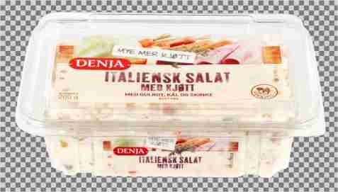 Bilde av Denja italiensk salat med kjøtt. Bilde av Denja italiensk salat med kjøtt.