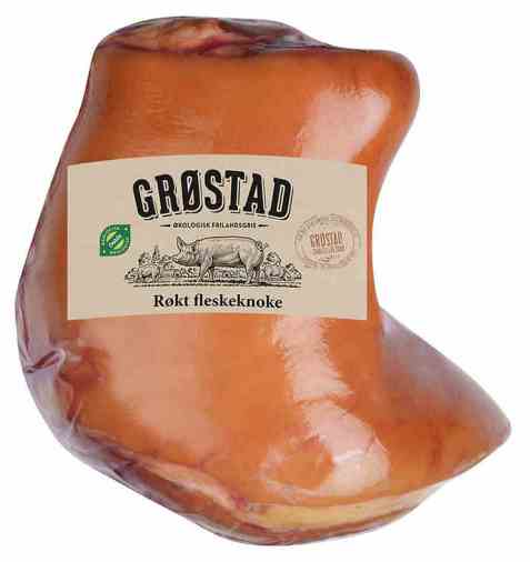 Bilde av Grøstadgris Røkt salt fleskeknoke. Bilde av Grøstadgris Røkt salt fleskeknoke.