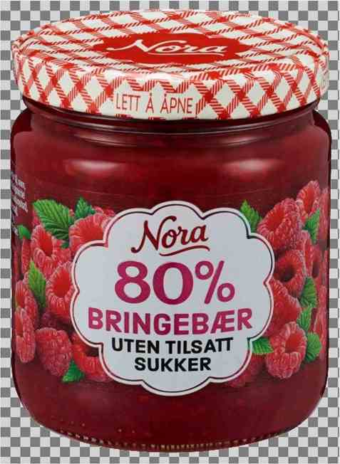 Bilde av Nora uten tilsatt sukker Bringebærsyltetøy. Bilde av Nora uten tilsatt sukker Bringebærsyltetøy.