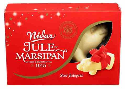 Bilde av Nidar marsipangris stor uten sjokolade.