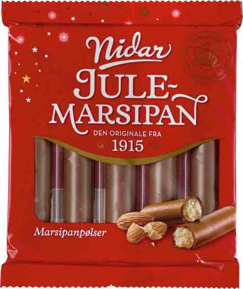 Bilde av Nidar marsipanpølser 5 pk. Bilde av Nidar marsipanpølser 5 pk.